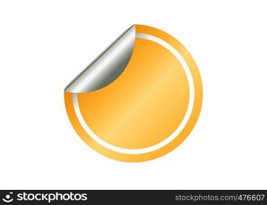 Blank gold circle sticker on a white background vector.