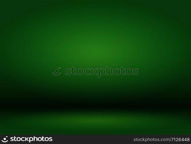 Blank green Studio background with vignette. The blue background is illuminated by a light source.