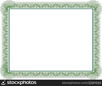 Blank guilloche style certificate with decorative border