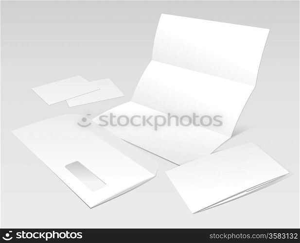 Blank Letter, Envelope, Business cards and booklet template. Vector Illustration (EPS v.8.0)