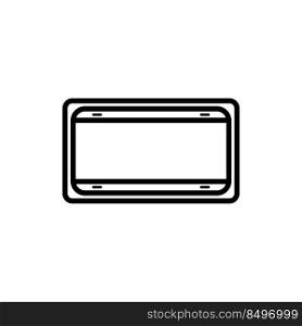blank license plate icon vector design templates white on background