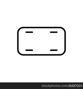 blank license plate icon vector design templates white on background