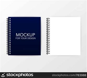 Blank lined paper template, one page, Notebook end Exercise book. Vector stock illustration.