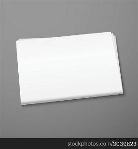 Blank newspaper mockup. Blank newspaper mockup isolated on gray background. Publication daily tabloid. Vector illustration