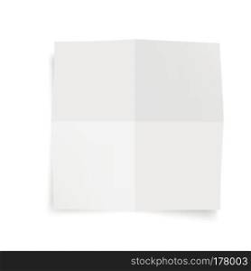 Blank of  folded in a quarter paper for your design. Vector.