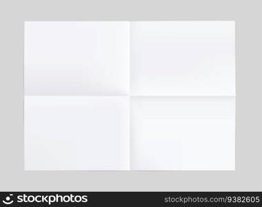 Blank of folded in a quarter paper. Realistic paper with shadow - stock vector.