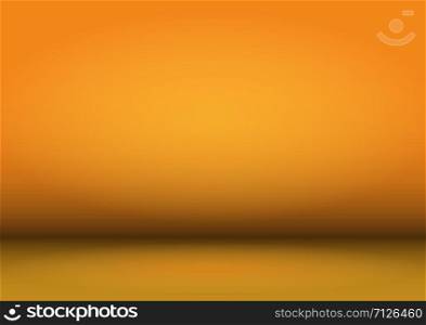 Blank orange Studio background with vignette. The blue background is illuminated by a light source.