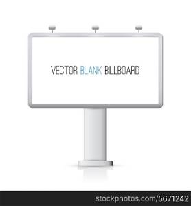 Blank outdoor advertising billboard isolated on white background vector illustration