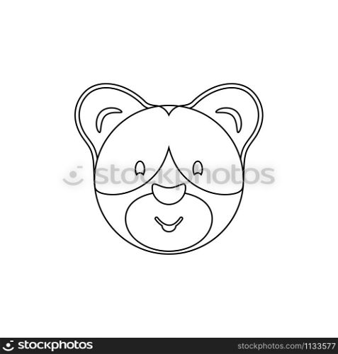 Blank outline of Panda bear head isolated on white background. Anti-stress drawing for coloring children and adults. Drawing on a t-shirt, logo or tattoo.