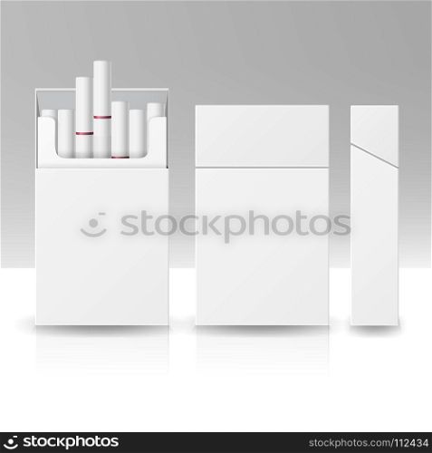 Blank Pack Package Box Of Cigarettes. Blank Pack Package Box Of Cigarettes 3D Vector Realistic