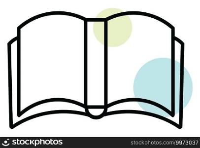 Blank pages of a book, illustration, vector on white background.