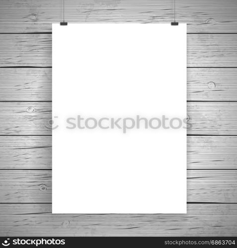 Blank paper poster vintage background. Vector illustration.