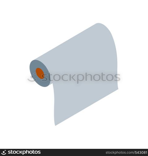Blank paper roll icon in isometric 3d style on a white background. Blank paper roll icon, isometric 3d style