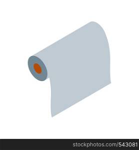 Blank paper roll icon in isometric 3d style on a white background. Blank paper roll icon, isometric 3d style