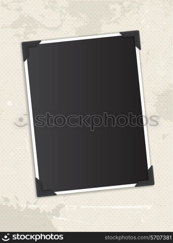 Blank photo on a vintage polka dot background