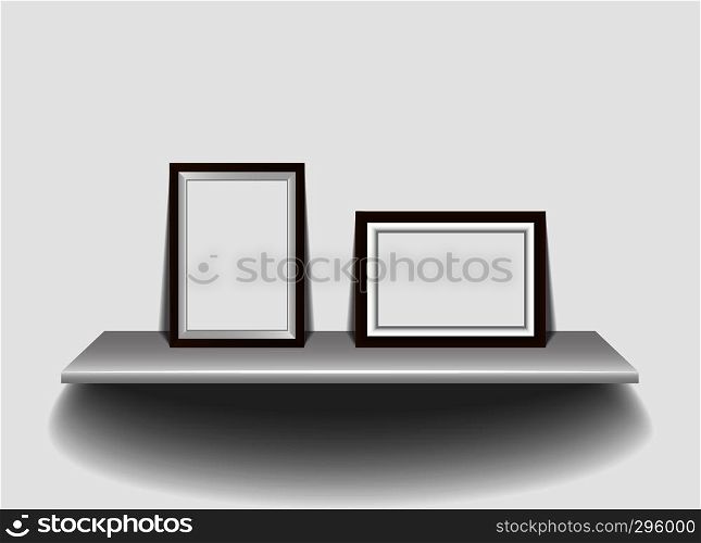 blank picture frame for photographs, blank frame on a white background. Vector illustration.