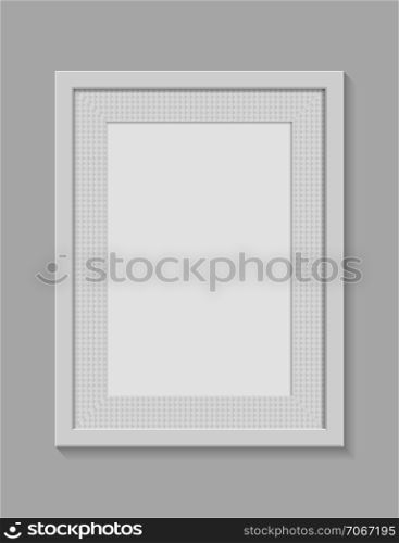 blank picture frame for photographs or text Isolated on gray background. Vector illustration