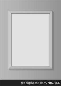 blank picture frame for photographs or text Isolated on gray background. Vector illustration