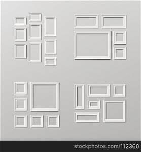 Blank Picture Frame Template Composition Set Vector Illustration. Blank Picture Frame Template Composition Set Vector