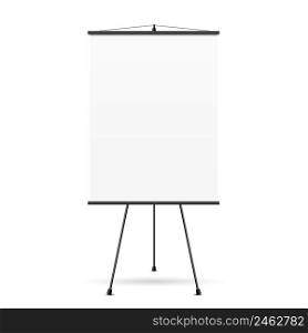 Blank presentation screen. White board for business, empty paper, vector illustration. Blank presentation screen