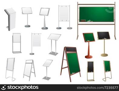 Blank Promotion Stand set. Vector template background