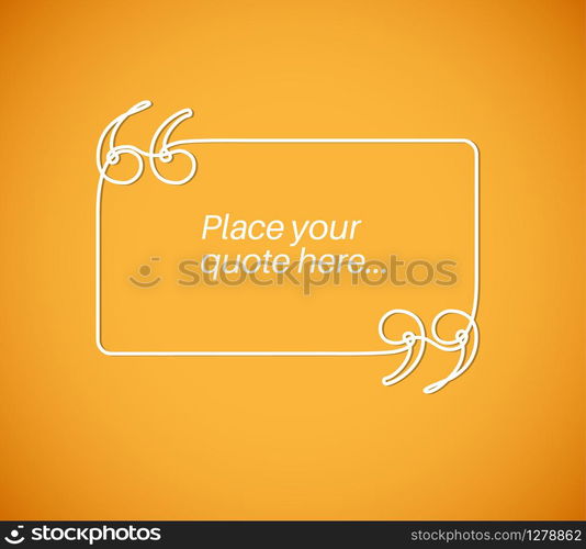 Blank Quote Template continuous doodle drawing —