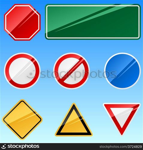 Blank road signs vector collection.