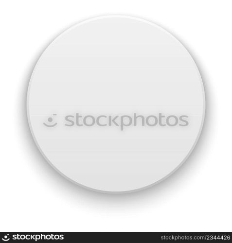 Blank round sticker template. White realistic circle isolated on white background. Blank round sticker template. White realistic circle