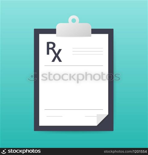 Blank Rx prescription form isolated on white background. Vector stock illustration. Blank Rx prescription form isolated on white background. Vector stock illustration.