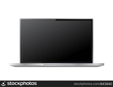 Blank screen. Realistic laptop on a white background. Stock vector illustration