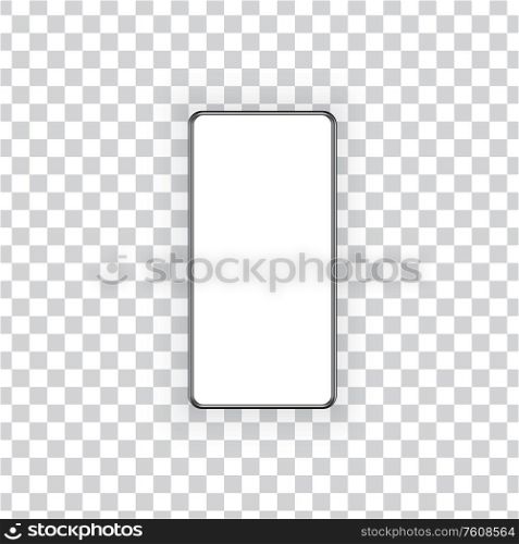 Blank screen smartphone mockup on transparent background. Vector illustration .. Blank screen smartphone mockup on transparent background.
