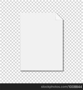 blank sheet of paper with a curved edge. blank sheet of paper with curved edge