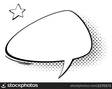 Blank speech bubble. Dialog box in vintage style isolated on white background. Blank speech bubble. Dialog box in vintage style