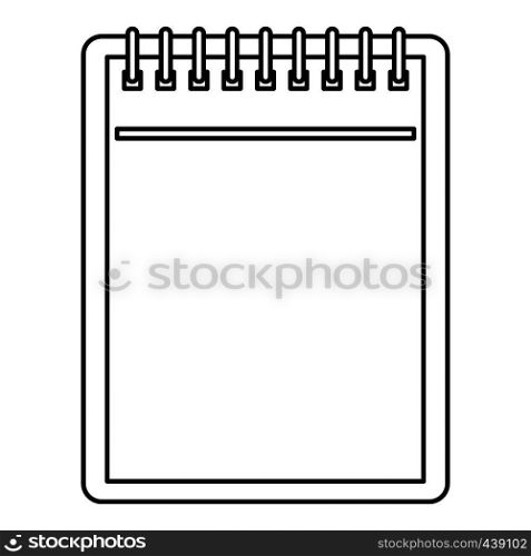 Blank spiral notepad icon in outline style isolated vector illustration. Blank spiral notepad icon outline
