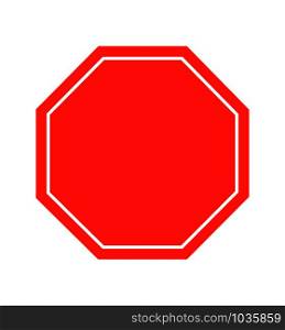 Blank Stop Sign vector sign symbol vector on white eps 10. Blank Stop Sign vector sign symbol vector on white