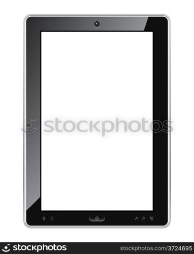 Blank tablet pc realistic vector illustration.