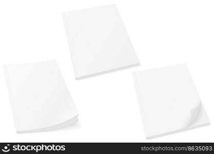 blank template cover of book booklet brochure magazine stock vector illustration isolated on white background