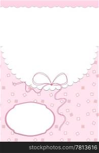 Blank template for greetings card in pink colors