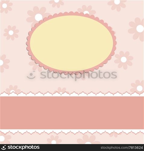 Blank template for greetings card in pink colors (EPS10)