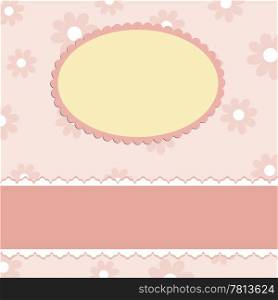 Blank template for greetings card in pink colors (EPS10)