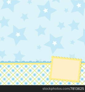 Blank template for greetings card or photo frame in blue colors