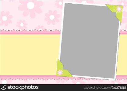 Blank template for greetings card, postcard or photo frame