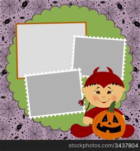Blank template for Halloween photo frame, greetings card or postcard