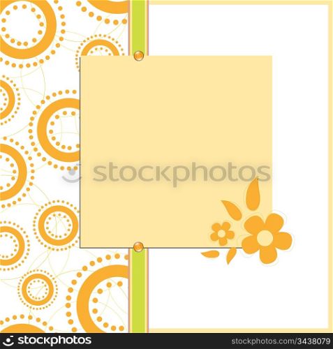 Blank template for orange greetings card, postcard or photo farme