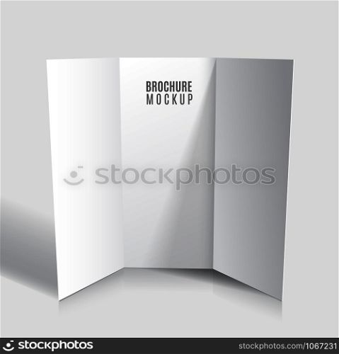 Blank tri-fold brochure design isolated.