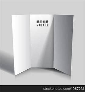 Blank tri-fold brochure design isolated.