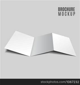 blank tri-fold brochure design isolated on grey