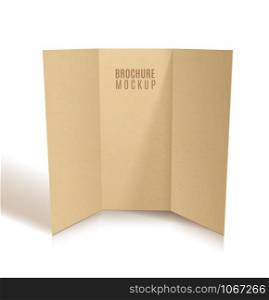 Blank tri-fold brochure design isolated. Paper craft.. Blank tri-fold brochure design isolated.