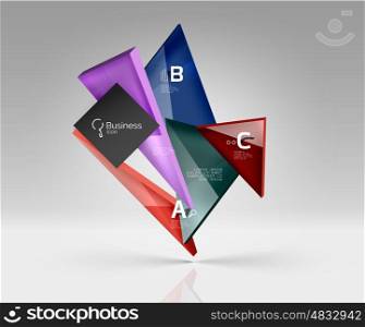 Blank triangle layout business template, infographic background. Vector background for workflow layout, diagram, number options or web design