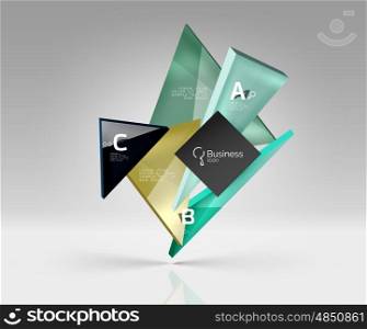 Blank triangle layout business template, infographic background. Vector background for workflow layout, diagram, number options or web design